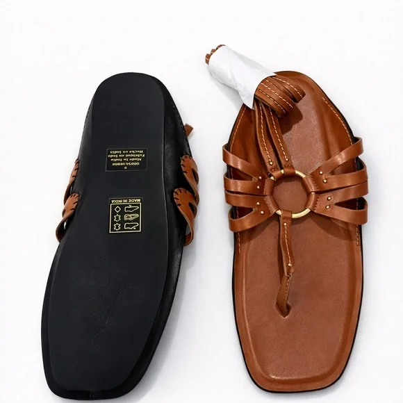 Free People Tan Leather Sandals - Picture 2 of 7